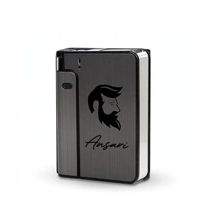 Custom Name Cigarette Case with USB Lighter – Personalized Engraved Logo