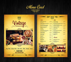 DYO Custom Menu Card For Hotels and Restaurants