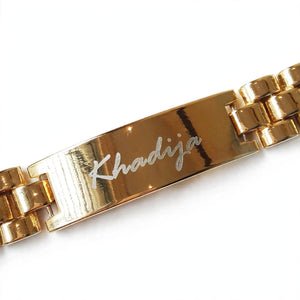 Name Engraved Gold Bracelet – Personalized Custom Name | Gift for Her Pakistan