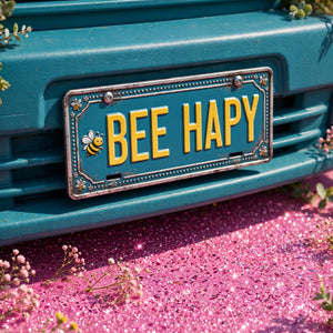 Personalized Any Car Number Plate Metal Customized With Any Text - Font And Back UV