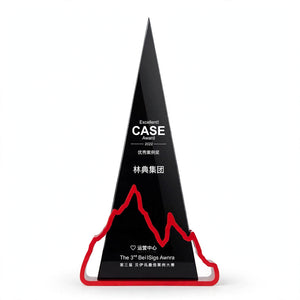 Black Crystal Triangle Mountain Trophy – Custom Corporate Achievement Award | Pakistan