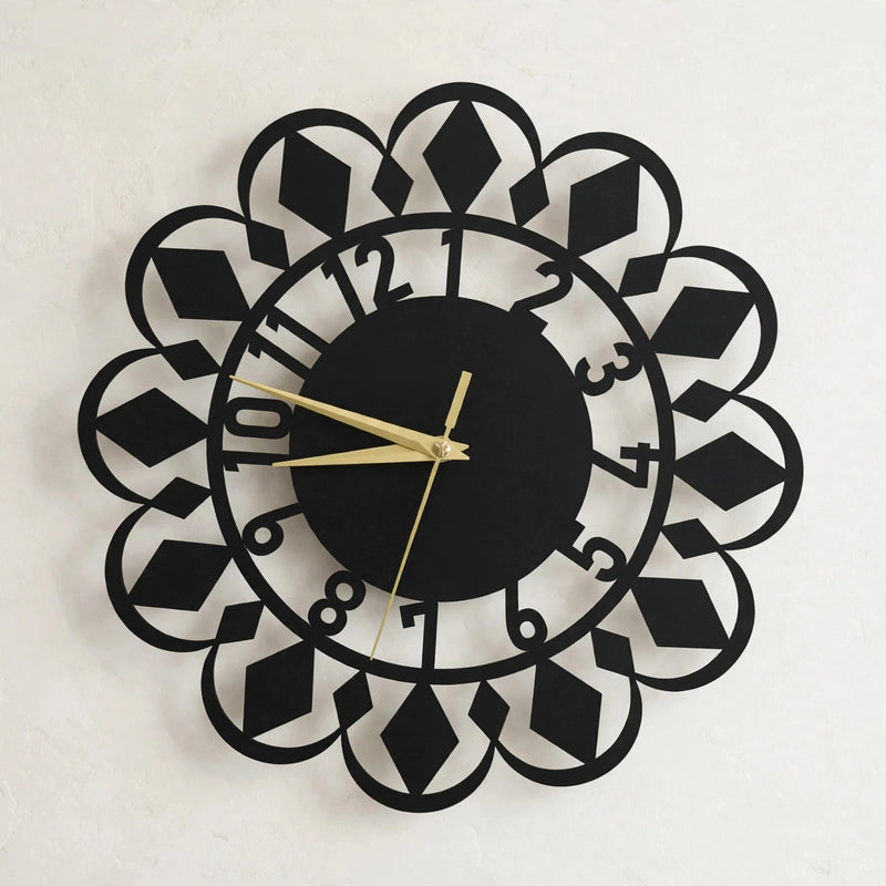 3d Acrylic Crystal Flowers Design Wall Clock: Decorative and Unique