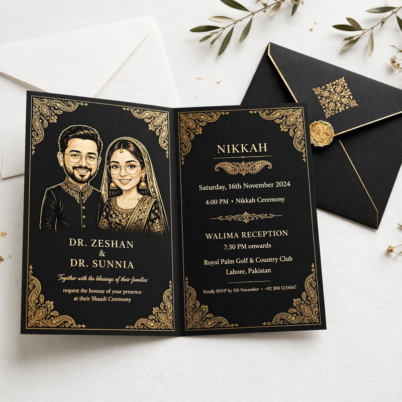 Design Your Own Custom Printed Wedding Cards With 3 Inners (5x7)