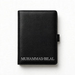Personalized Hard Card Diary – Black with Gift Box | Custom Name & Logo Pakistan