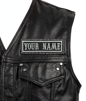 Customized Embroidered Name & Text Tag Plate – 3.5 x 1 Inch – Personalized Name Badge