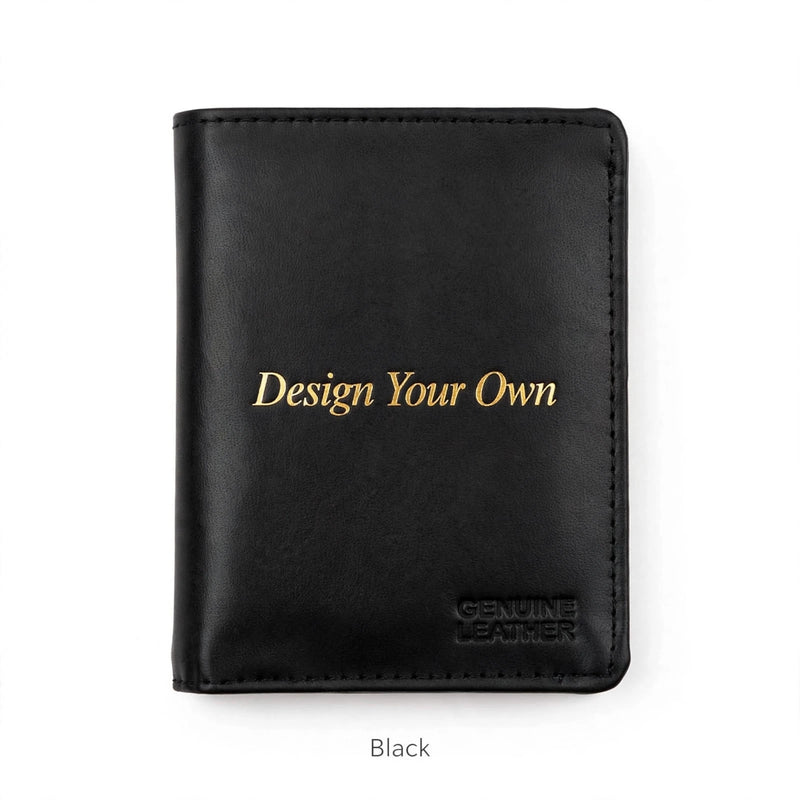 Personalized Genuine Leather Card Holder – Black Custom Name Engraved | Gift Pakistan
