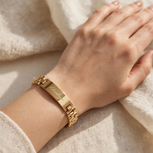 Name Engraved Gold Bracelet – Personalized Custom Name | Gift for Her Pakistan