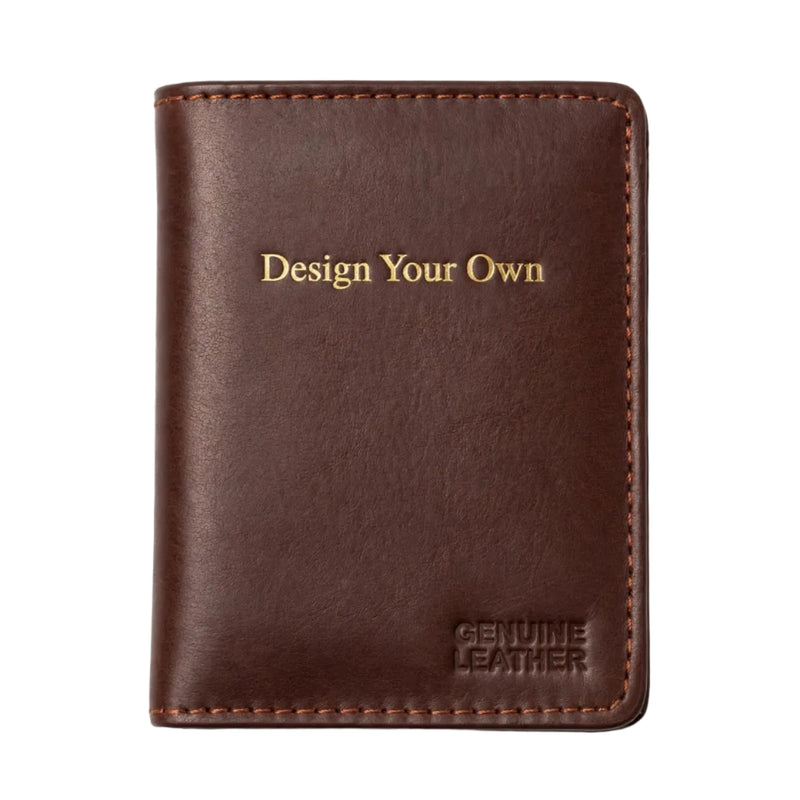 Personalized Genuine Leather Card Holder – Brown Custom Name Engraved | Gift Pakistan