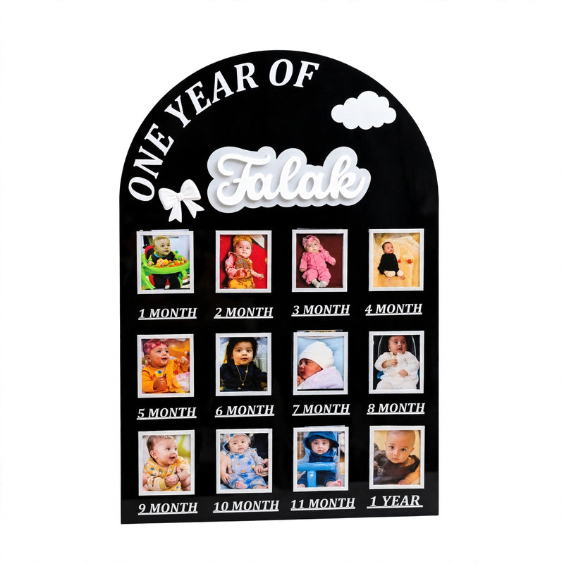 Customized 12 Pictures Acrylic Frame - 12x8 inches - Black