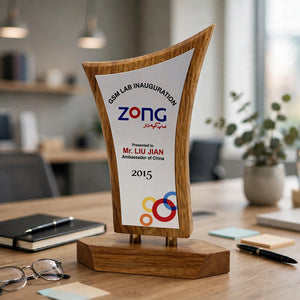 Personalized Wooden Shield Trophy – Custom Logo & Text 5x7 / 6x8 | Award Pakistan