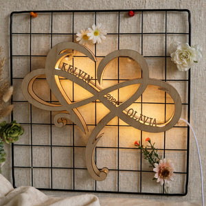 Personalized Infinity heartwood lamp (2x2) Feet's