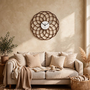 Custom Flower Design Acrylic Wall Clock
