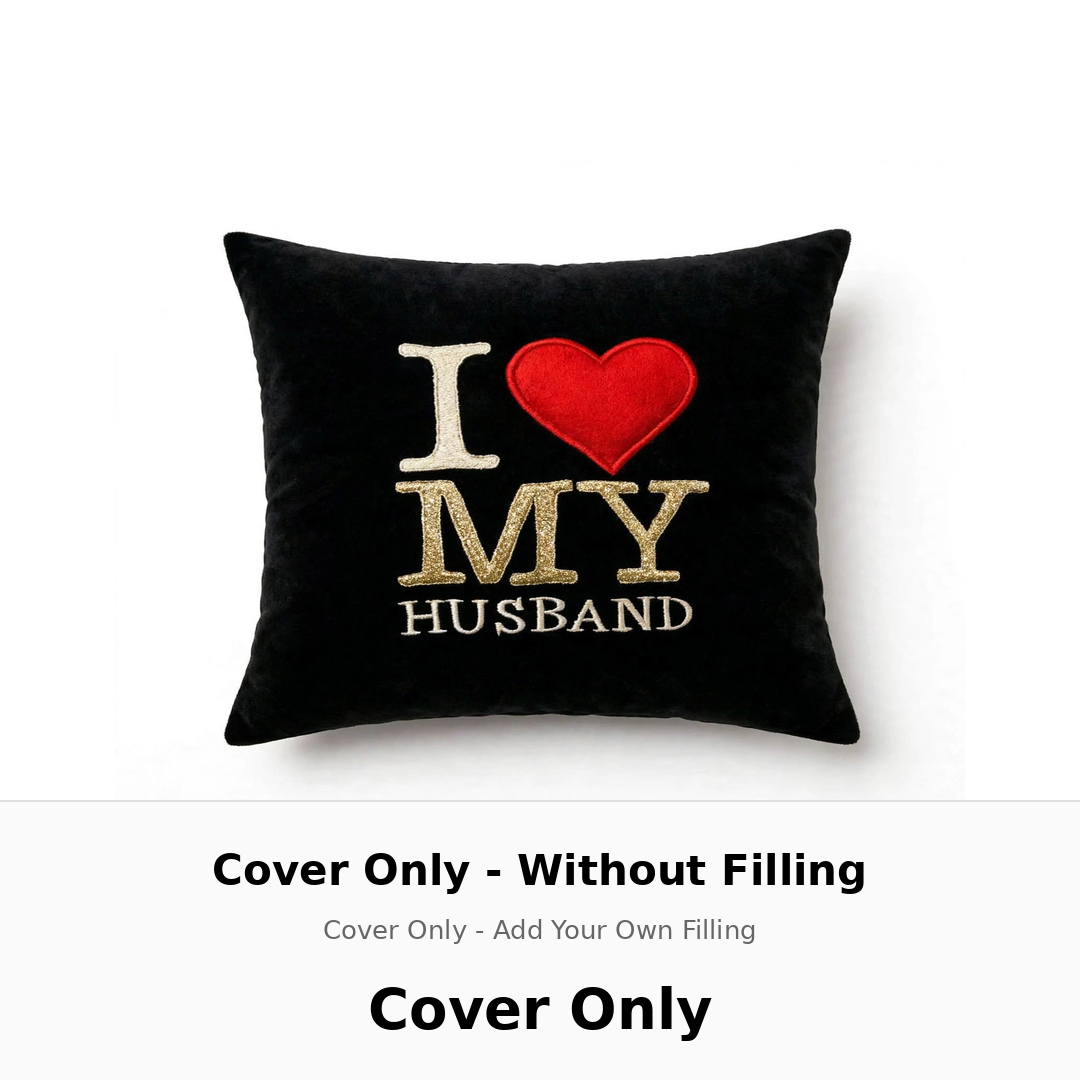 Customized Embroidered Black Cushion – Personalized Name & Text Cushion | Minimum 5 Pcs