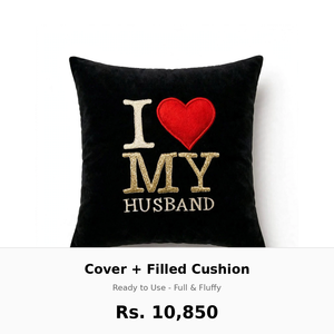 Customized Embroidered Black Cushion – Personalized Name & Text Cushion | Minimum 5 Pcs