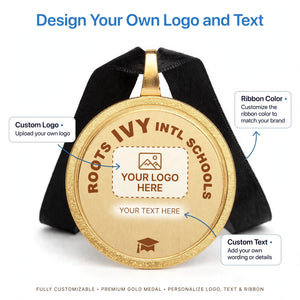 Personalized Gold Medal with Ribbon – Custom School, Graduation & Achievement Award | Pakistan