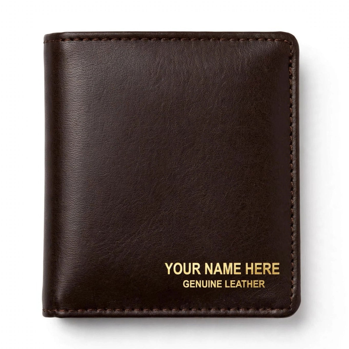 Personalized Genuine Leather Licence Cover – Dark Brown Custom Name | Gift Pakistan