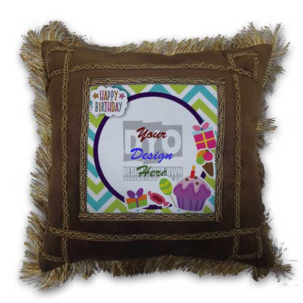 Birthday Gift Fancy Brown Customized Cushion