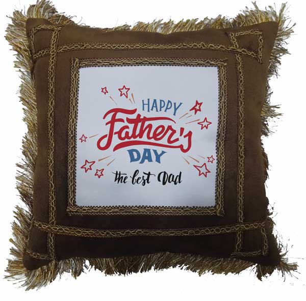 The Best Dad - Father's Day Fancy Brown Gift Cushion