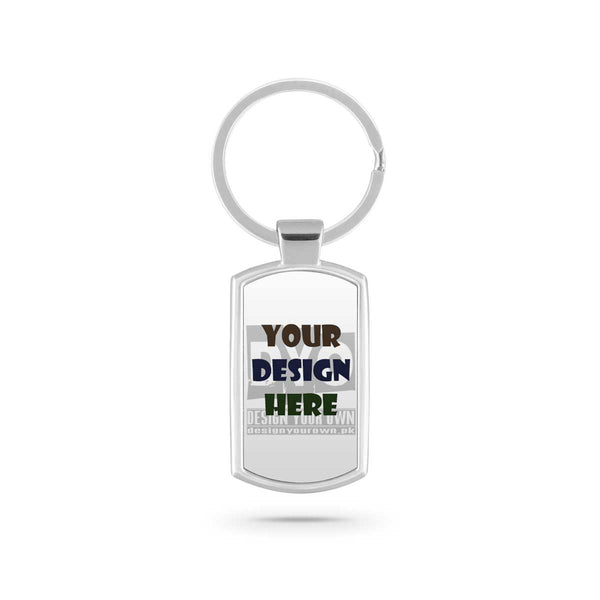 Design your own metal key chain - Rounded Rectangle Design