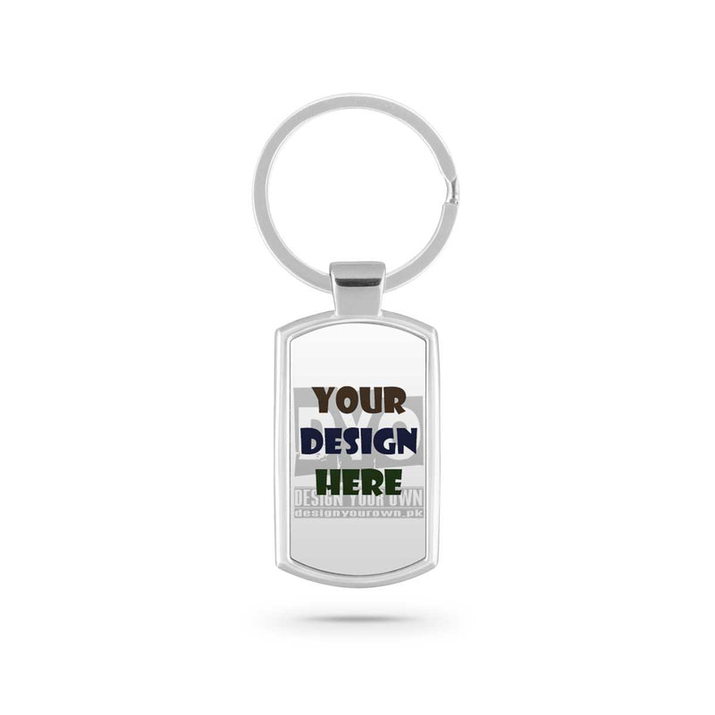Design your own metal key chain - Rounded Rectangle Design