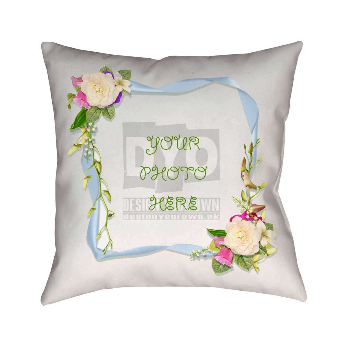 White Roses Custom Photo Cushion