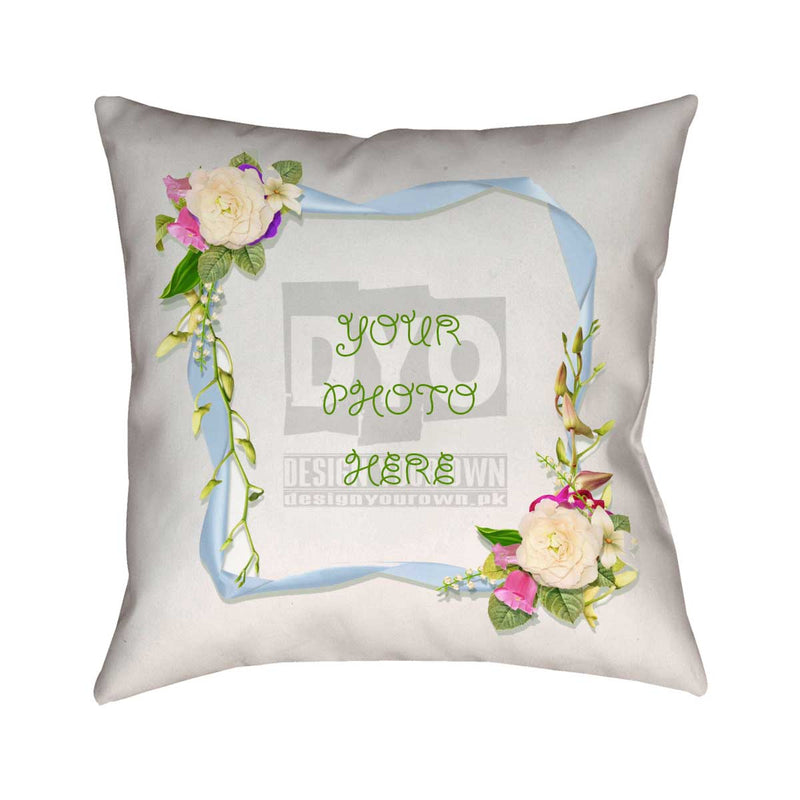 White Roses Custom Photo Cushion