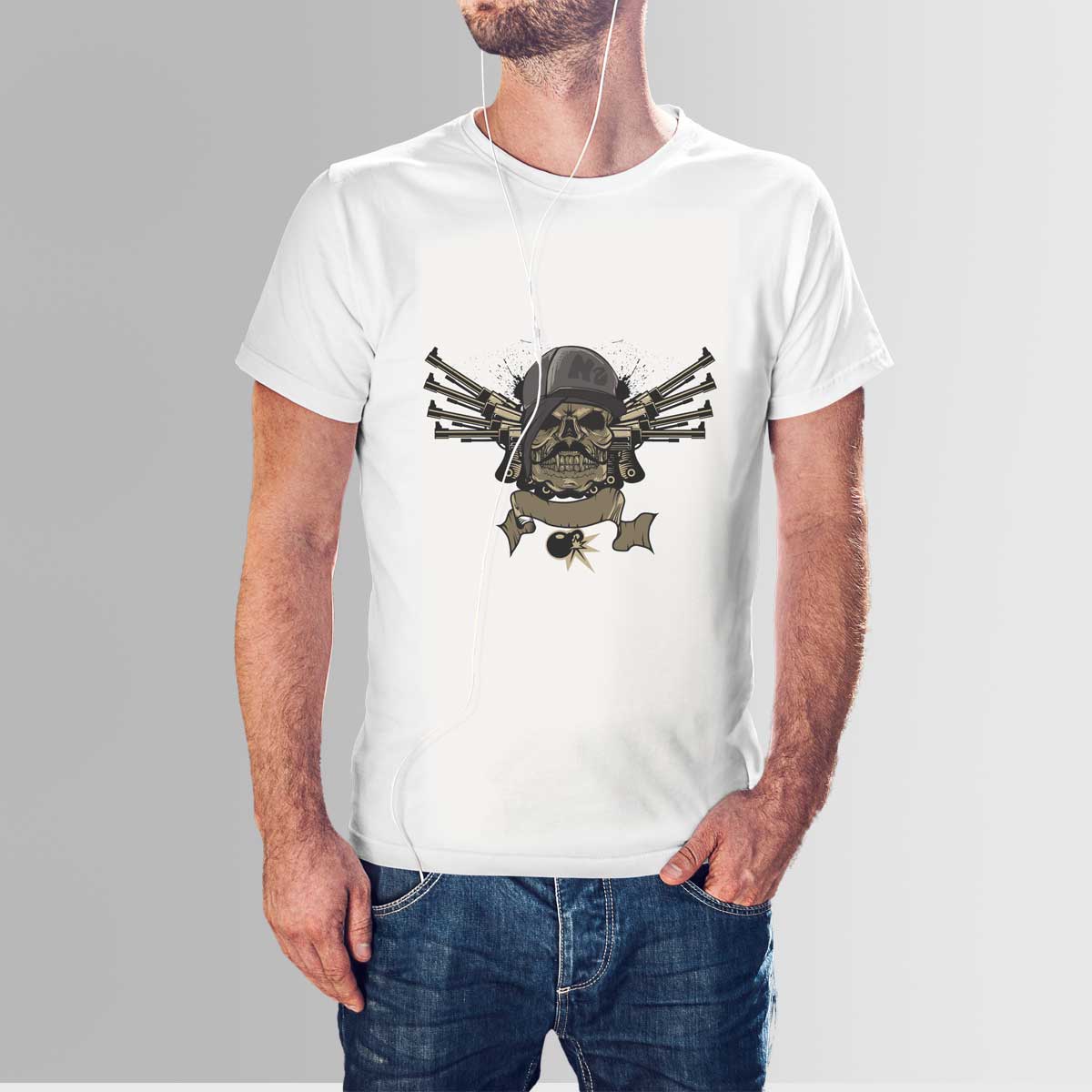 Skull and Guns T Shirt