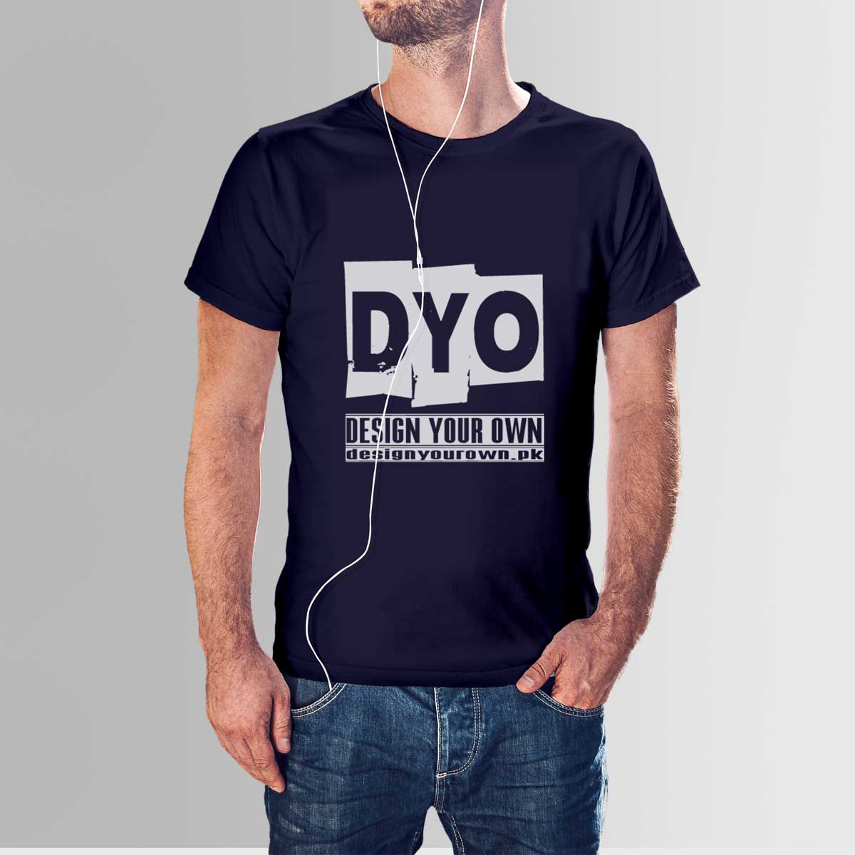 Design Your Own High Quality Cotton T-Shirt for Men - Crew neck (Dark)