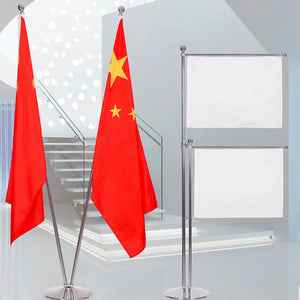 Customized Floor Flag with Stand – Double Flag | Indoor Standing National Flags with Premium Pole