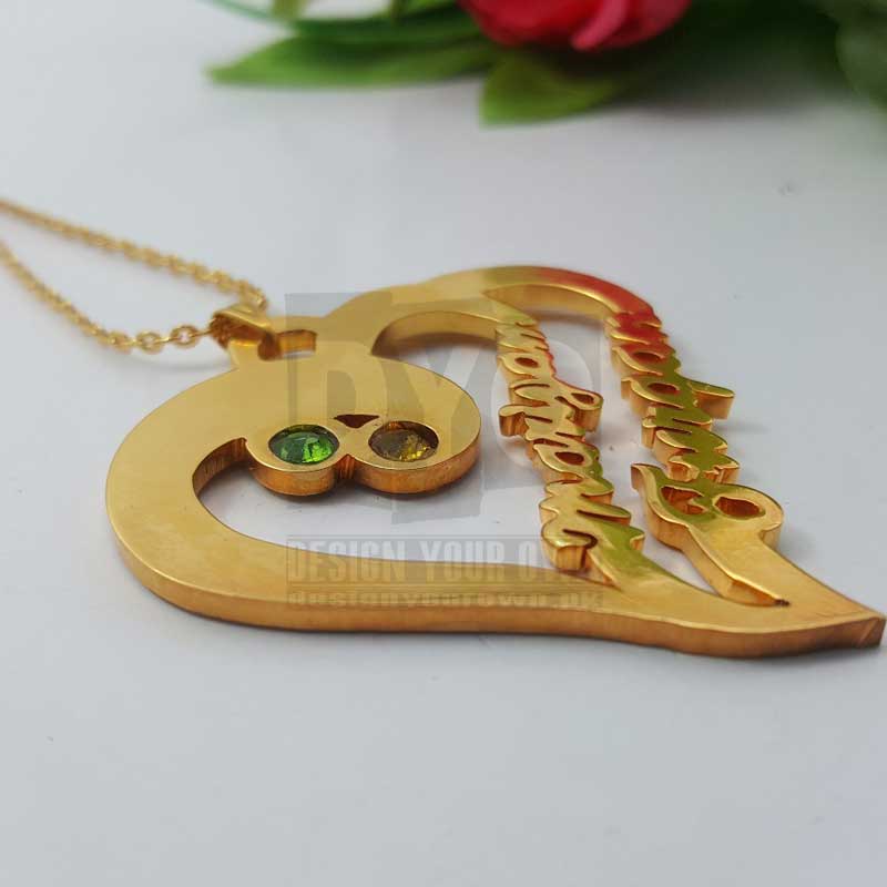 Personalized Name Necklace - Heart Design