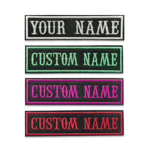 Customized Embroidered Name & Text Tag Plate – 3.5 x 1 Inch – Personalized Name Badge