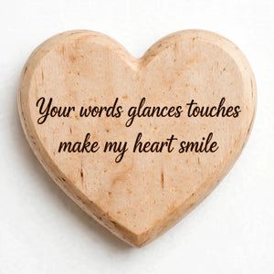 Customized Text Engraved Heart Design Wooden Gift Item