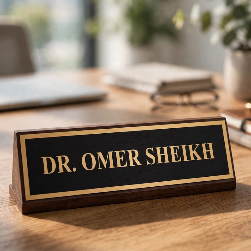 Personalized Table Name Plate – Custom Name & Designation – Style IV | Pakistan
