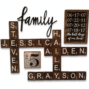 Personalized Scrabble Wall Art Tiles – Custom Letters Lasani Wood | Home Decor Pakistan