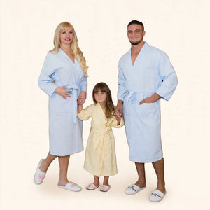 Customized Embroidered Name Bathrobe Set for Family – Men, Women & Kid – Personalized Pack of 3