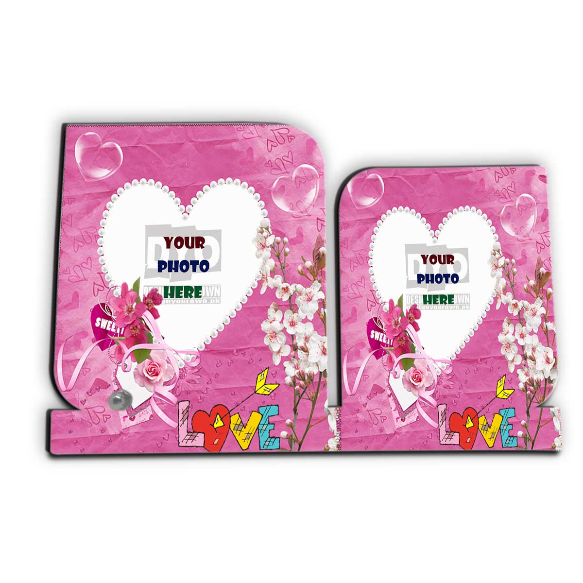 Sweet Heart Custom Wedding Gift Wooden Sheet Photo Frame