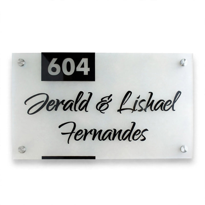 Personalized House Name & Number Plate – Frosted Acrylic | Custom Sign Pakistan