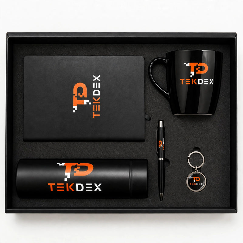 Customiseable Gift Box Smart LED Bottle+Diary+Metal Pen+Metal Keychain+Mug