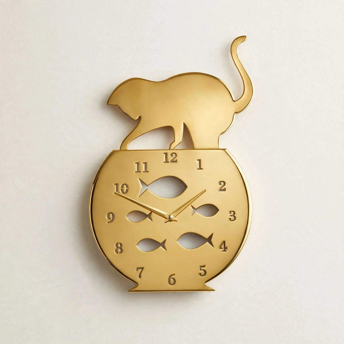 Fish Bowl & Cat 3D Acrylic Wall Clock – Unique Home Decor | Pakistan