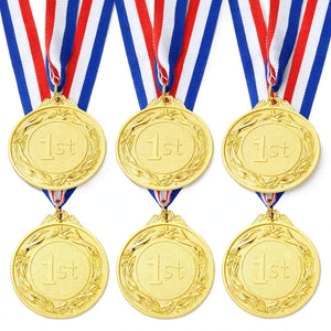Personalized Gold Medal with Ribbon – 1st Place Sports & School Award | Pakistan