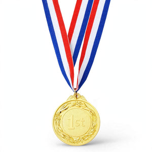 Personalized Gold Medal with Ribbon – 1st Place Sports & School Award | Pakistan