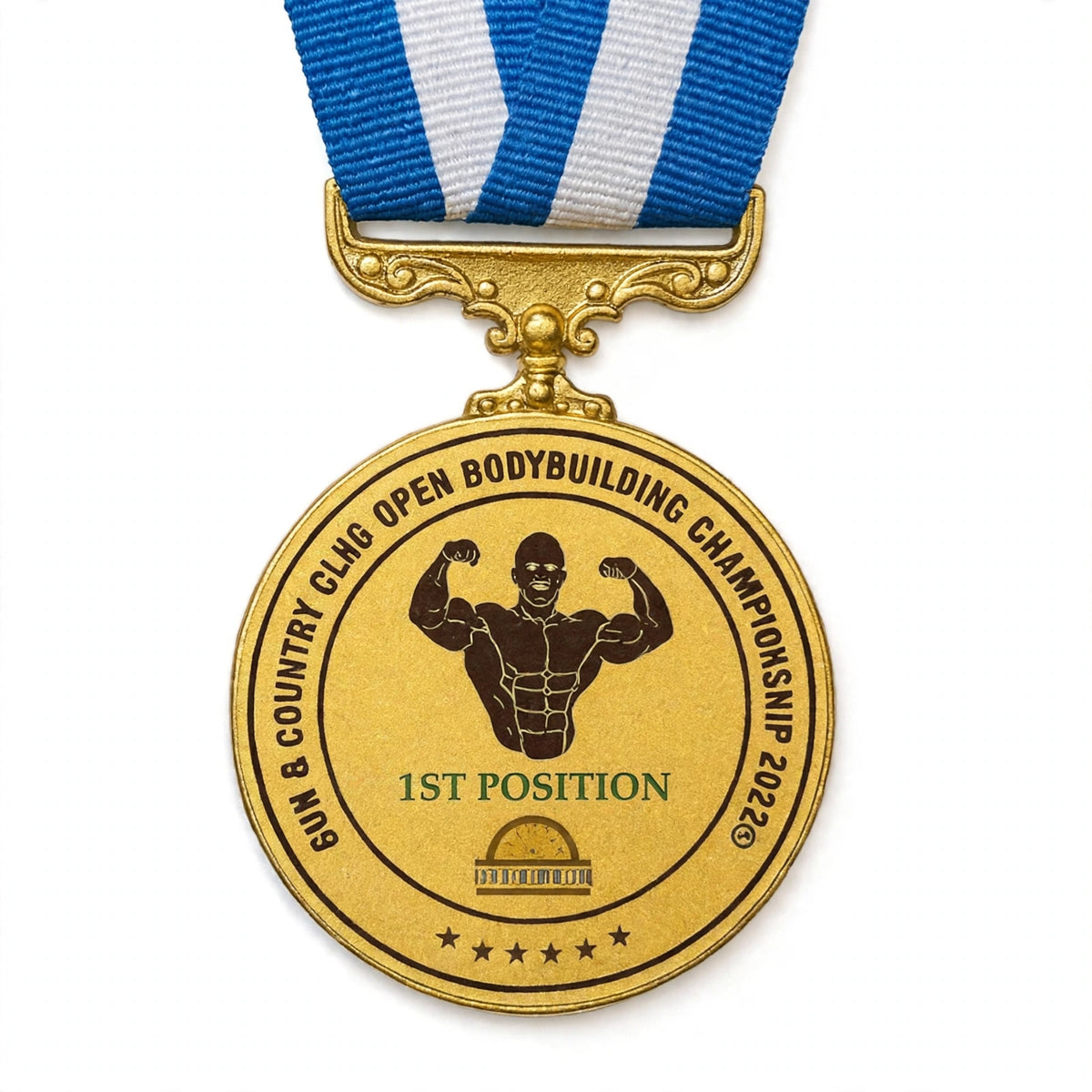 Custom Gold Bodybuilding Championship Medal – Personalized 1st Position Award