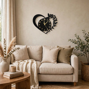 Butterfly Heart Acrylic Wall Clock – Amazing Home Decor Design | Pakistan
