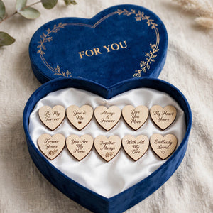 Customized Text Engraved Heart Design Wooden Gift Item