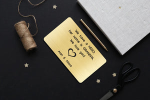 Custom Metal Engraved Wallet Card - Gold
