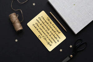 Custom Metal Engraved Wallet Card - Gold