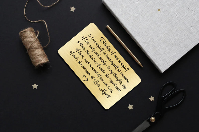 Custom Metal Engraved Wallet Card - Gold