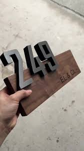Solid Wooden House Name Plate Engraved With 3D Black Acrylic Text - 12x6 inches