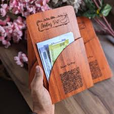 Customized Engraved Solid Wooden Bill Folder - 5x7
