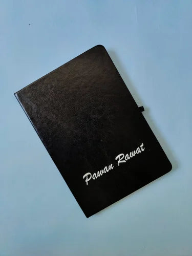 Name Logo Customized Diary Hard Card - Black - With Gift Box